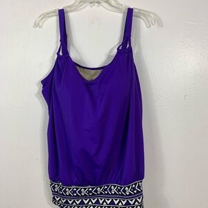 SWIMSUITS FOR ALL Tankini purple Top only size 20